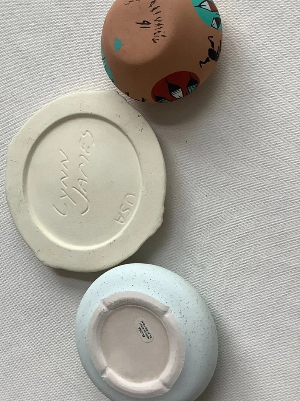 Collection of small Southwest Candle holders Clay Ceramic